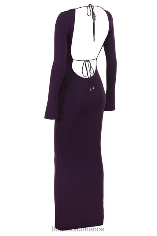 House of CB robe longue en maille côtelée keana grape N888H318 vêtements