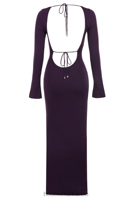 House of CB robe longue en maille côtelée keana grape N888H318 vêtements