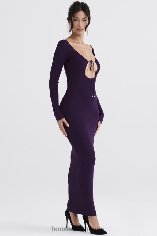 House of CB robe longue en maille côtelée keana grape N888H318 vêtements