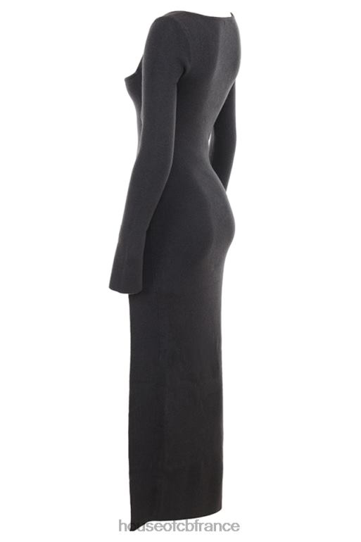 House of CB robe longue en maille de cachemire tolani anthracite N888H313 vêtements