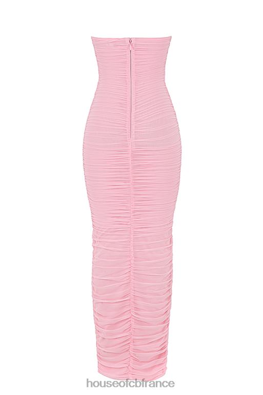 House of CB robe longue en maille rose féerique Sofia N888H497 vêtements