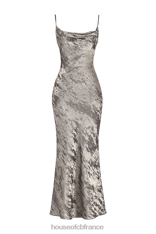 House of CB robe longue en satin étain gabrielle N888H360 vêtements