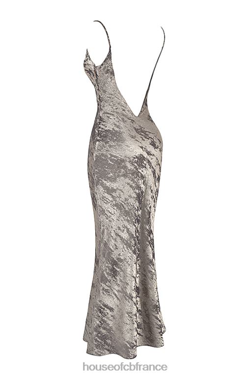 House of CB robe longue en satin étain gabrielle N888H360 vêtements