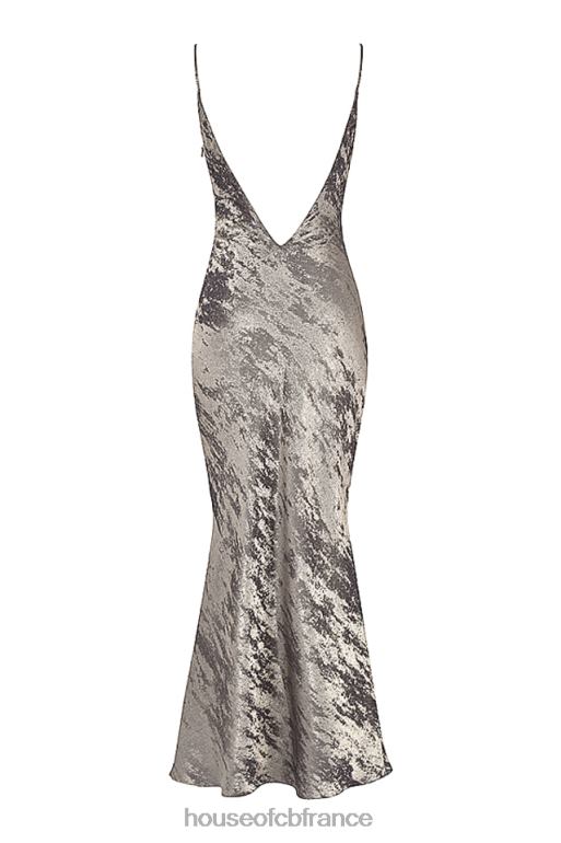 House of CB robe longue en satin étain gabrielle N888H360 vêtements