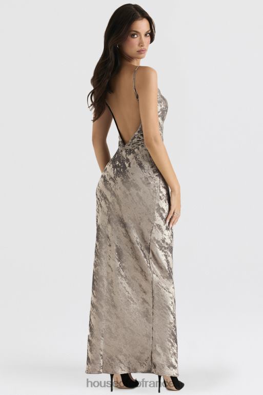 House of CB robe longue en satin étain gabrielle N888H360 vêtements