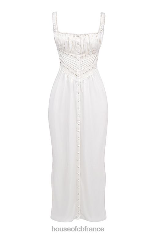 House of CB robe longue en soie véritable ivoire illiana N888H222 vêtements