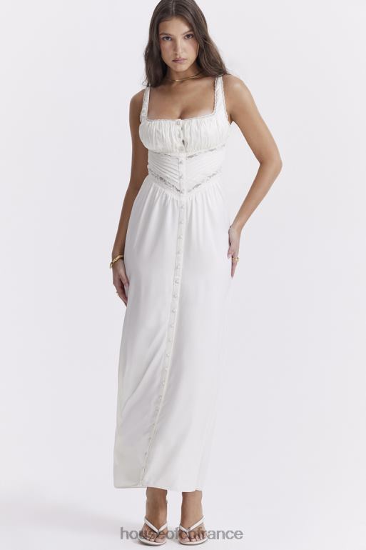 House of CB robe longue en soie véritable ivoire illiana N888H222 vêtements
