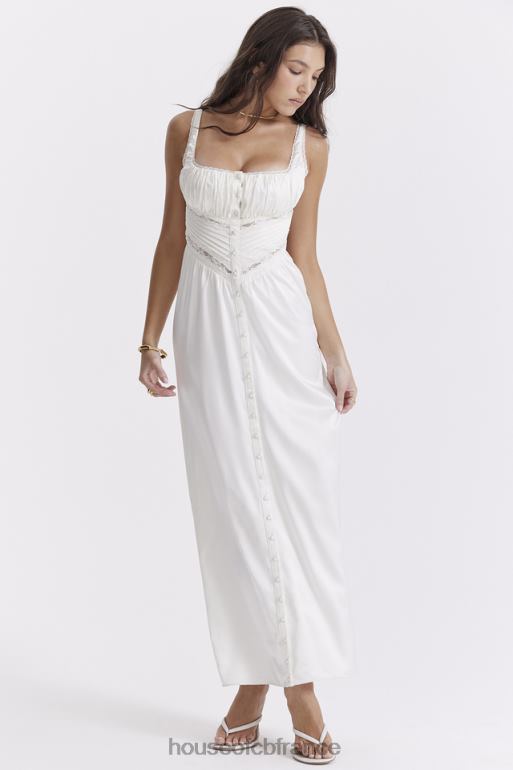 House of CB robe longue en soie véritable ivoire illiana N888H222 vêtements