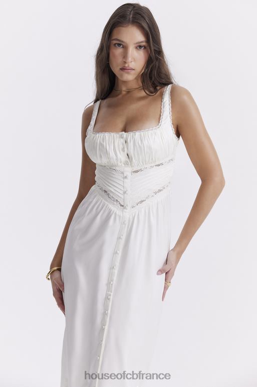 House of CB robe longue en soie véritable ivoire illiana N888H222 vêtements