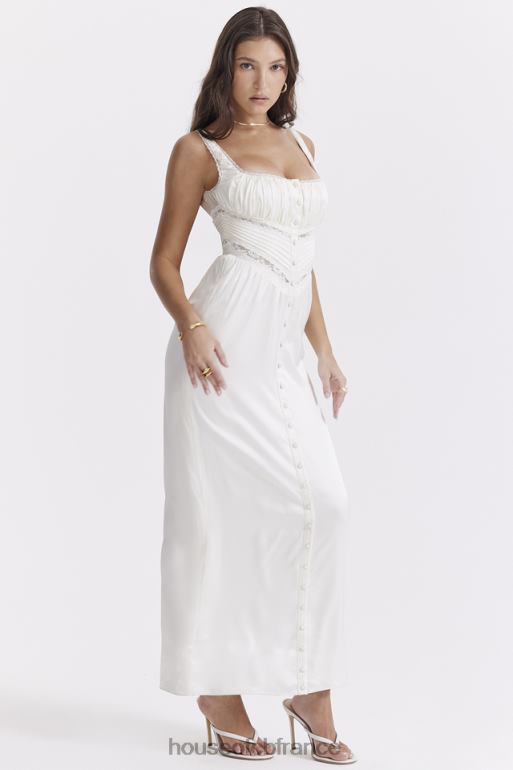 House of CB robe longue en soie véritable ivoire illiana N888H222 vêtements