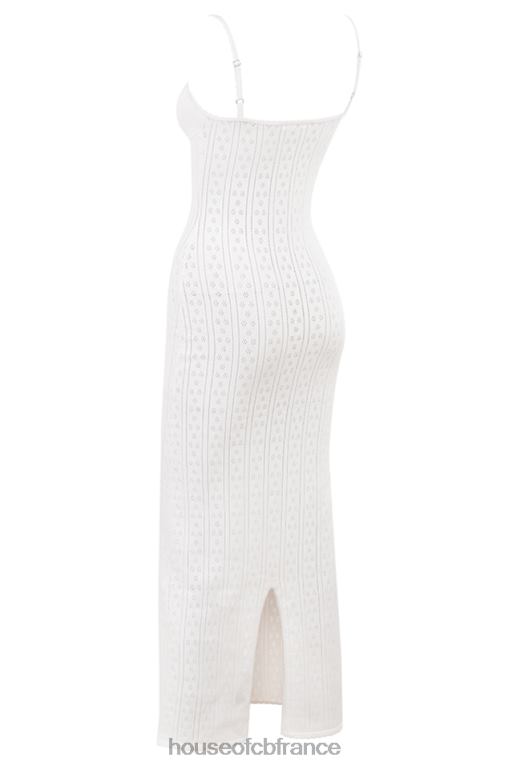 House of CB robe longue en tricot blanc myla N888H262 vêtements