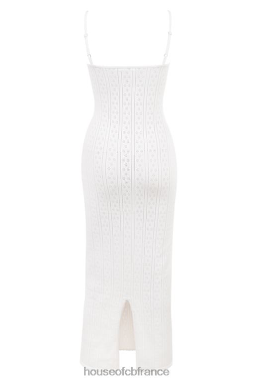 House of CB robe longue en tricot blanc myla N888H262 vêtements