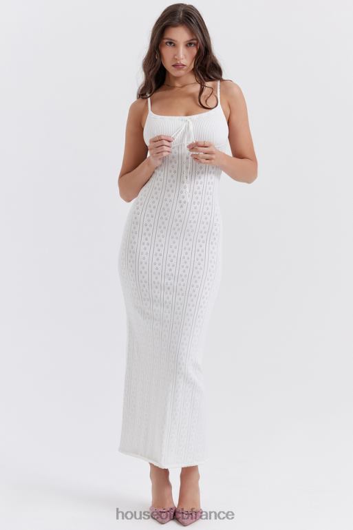 House of CB robe longue en tricot blanc myla N888H262 vêtements