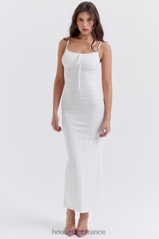 House of CB robe longue en tricot blanc myla N888H262 vêtements