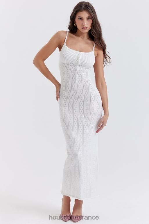 House of CB robe longue en tricot blanc myla N888H262 vêtements