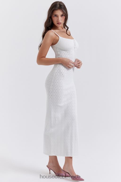 House of CB robe longue en tricot blanc myla N888H262 vêtements