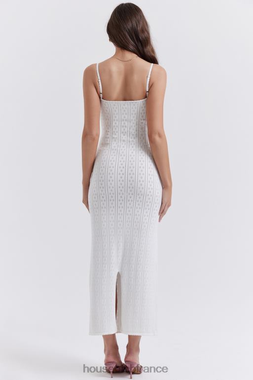 House of CB robe longue en tricot blanc myla N888H262 vêtements