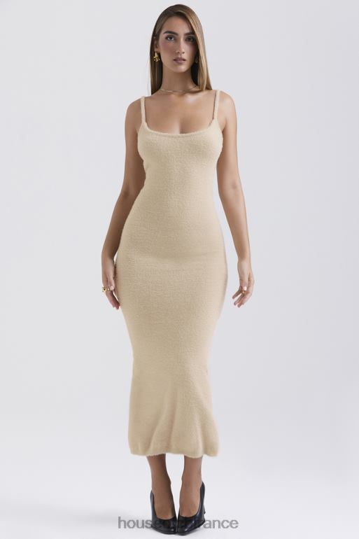 House of CB robe longue en tricot doux et moelleux fayette beige N888H115 vêtements