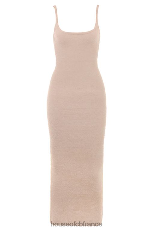 House of CB robe longue en tricot doux et moelleux fayette beige N888H115 vêtements
