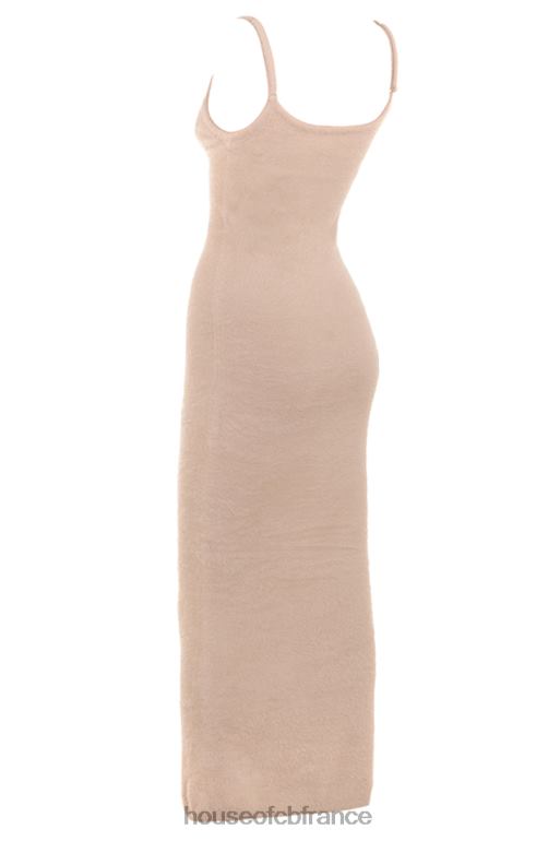House of CB robe longue en tricot doux et moelleux fayette beige N888H115 vêtements