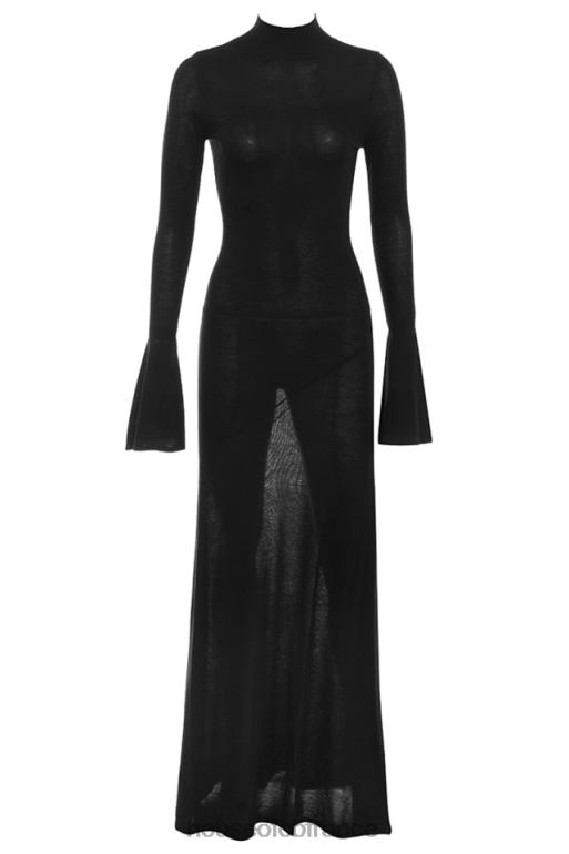 House of CB robe longue en tricot noir sancha N888H141 vêtements