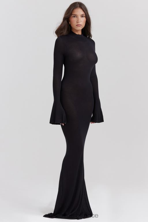 House of CB robe longue en tricot noir sancha N888H141 vêtements