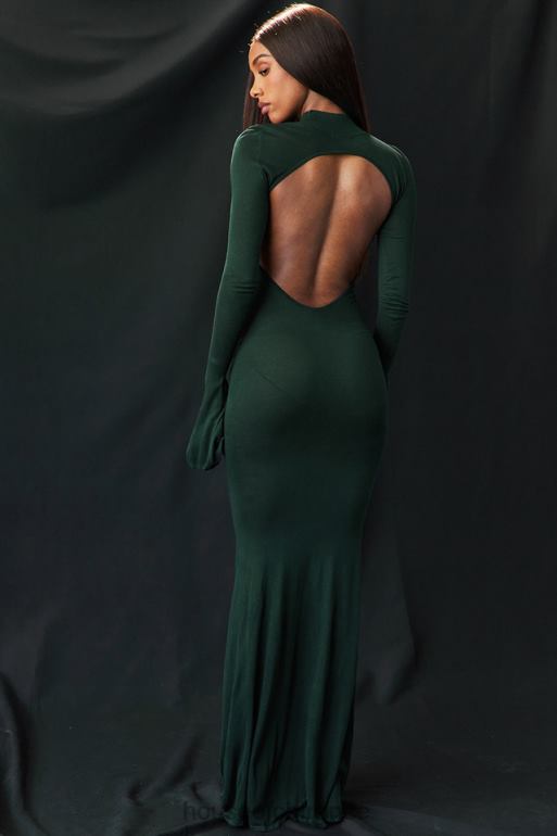 House of CB robe longue en tricot vert forêt sancha N888H114 vêtements