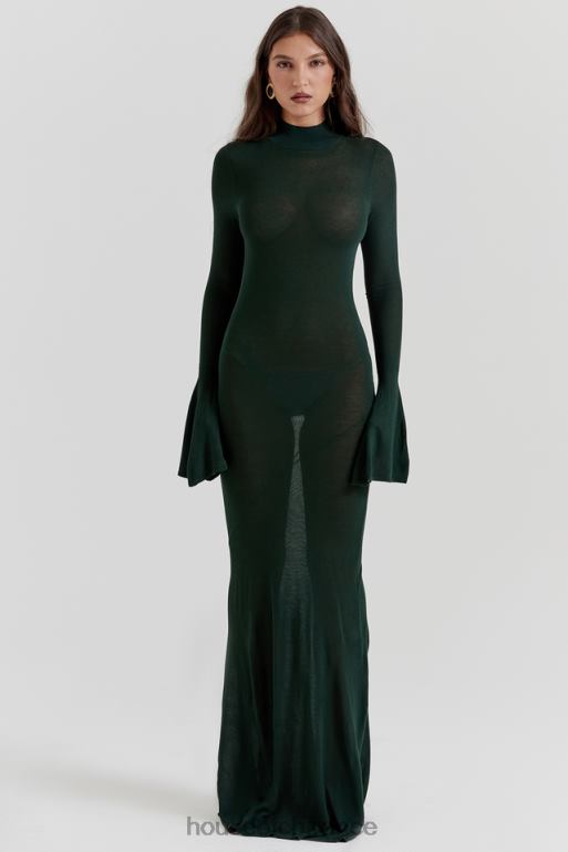 House of CB robe longue en tricot vert forêt sancha N888H114 vêtements