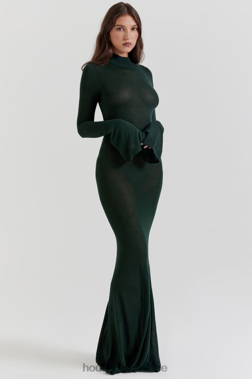 House of CB robe longue en tricot vert forêt sancha N888H114 vêtements