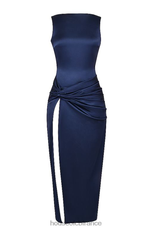 House of CB robe longue fendue sur la cuisse bleu marine Roxanne N888H276 vêtements