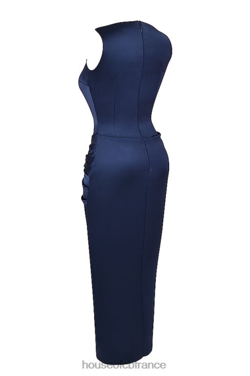 House of CB robe longue fendue sur la cuisse bleu marine Roxanne N888H276 vêtements