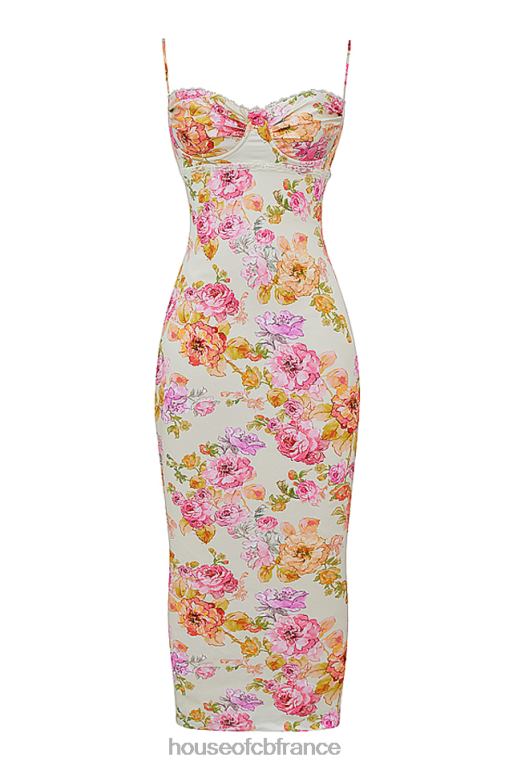 House of CB robe longue à fleurs josefina ivoire N888H245 vêtements