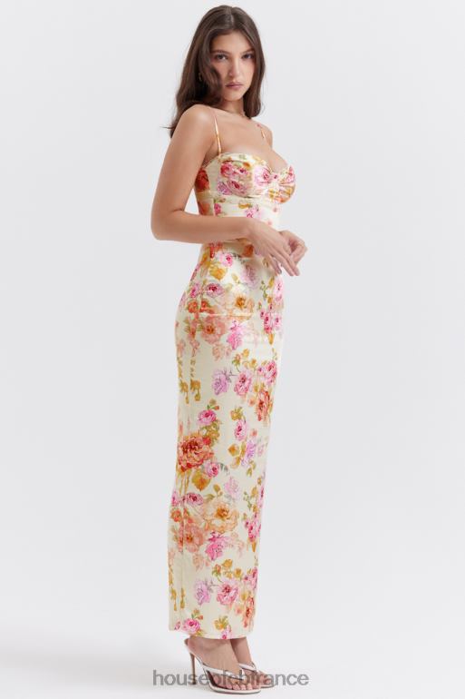 House of CB robe longue à fleurs josefina ivoire N888H245 vêtements