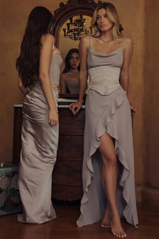 House of CB robe longue flottante grise alexandria N888H412 vêtements
