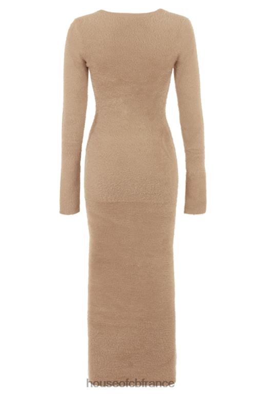 House of CB robe longue floue camel Lucille N888H312 vêtements