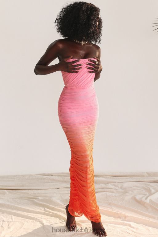 House of CB robe longue froncée ombre saphir N888H179 vêtements