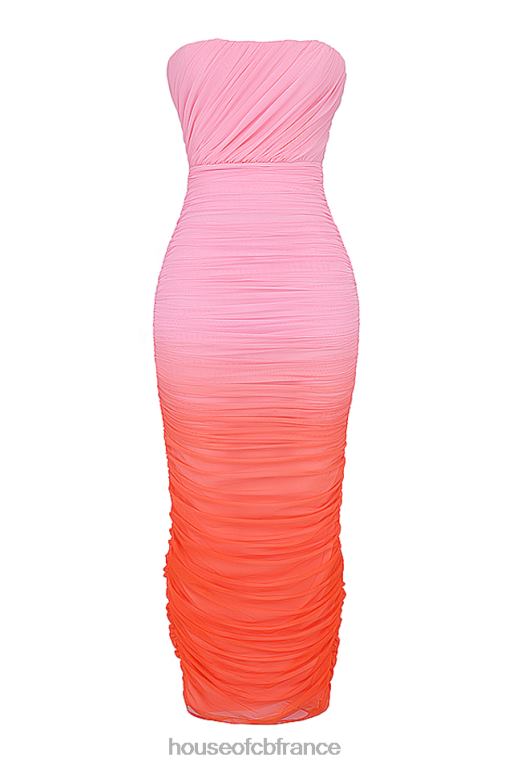 House of CB robe longue froncée ombre saphir N888H179 vêtements