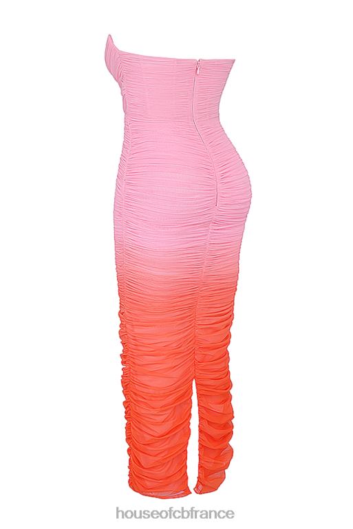 House of CB robe longue froncée ombre saphir N888H179 vêtements
