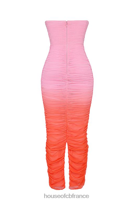 House of CB robe longue froncée ombre saphir N888H179 vêtements