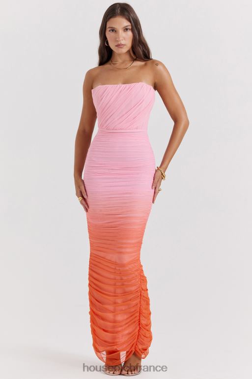 House of CB robe longue froncée ombre saphir N888H179 vêtements