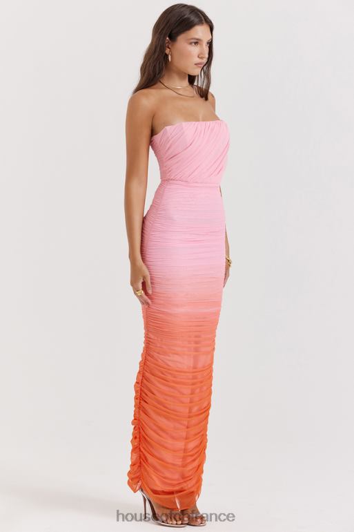 House of CB robe longue froncée ombre saphir N888H179 vêtements