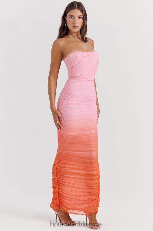 House of CB robe longue froncée ombre saphir N888H179 vêtements
