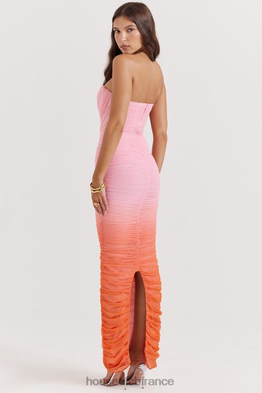 House of CB robe longue froncée ombre saphir N888H179 vêtements