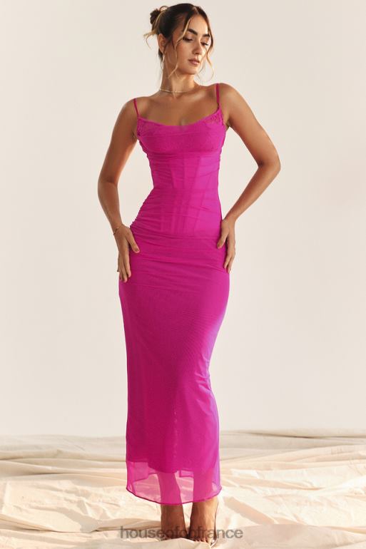 House of CB robe longue fuchsia nalini N888H197 vêtements