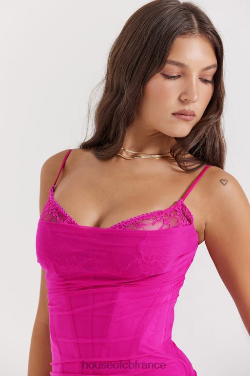 House of CB robe longue fuchsia nalini N888H197 vêtements