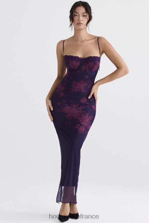 House of CB robe longue à imprimé fleuri et raisin aiza N888H329 vêtements