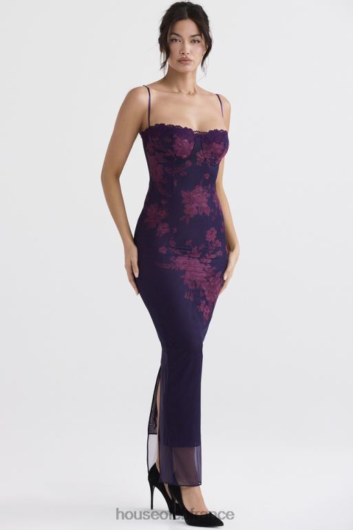House of CB robe longue à imprimé fleuri et raisin aiza N888H329 vêtements