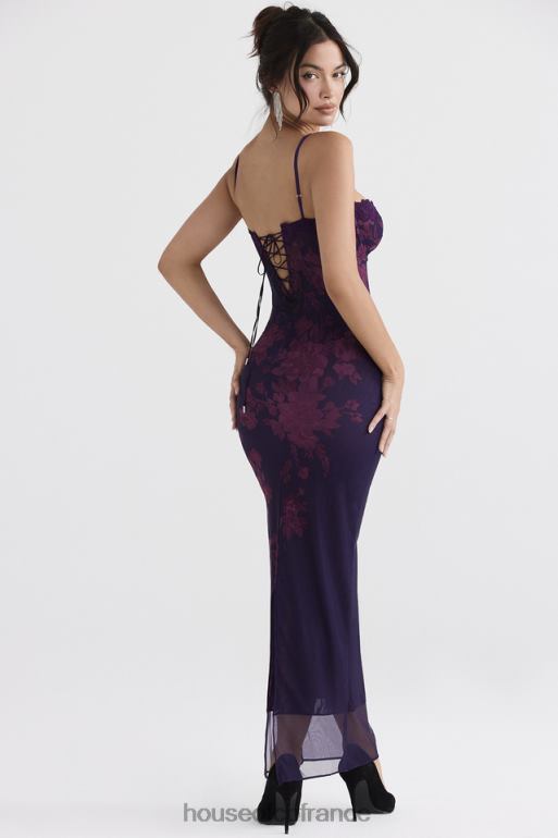 House of CB robe longue à imprimé fleuri et raisin aiza N888H329 vêtements