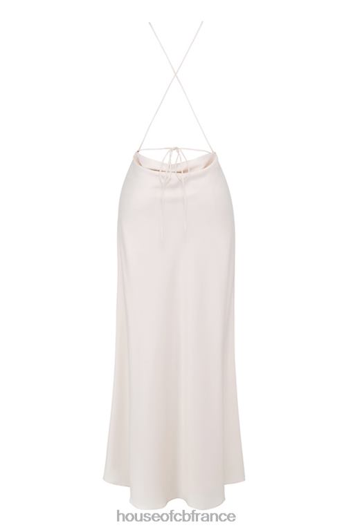 House of CB robe longue ivoire fendue sur la cuisse zanab N888H335 vêtements