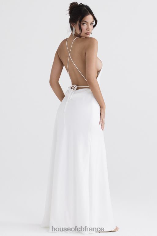 House of CB robe longue ivoire fendue sur la cuisse zanab N888H335 vêtements